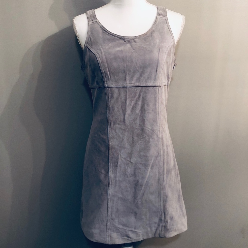 Guess USA Gray Leather Fitted Dress
